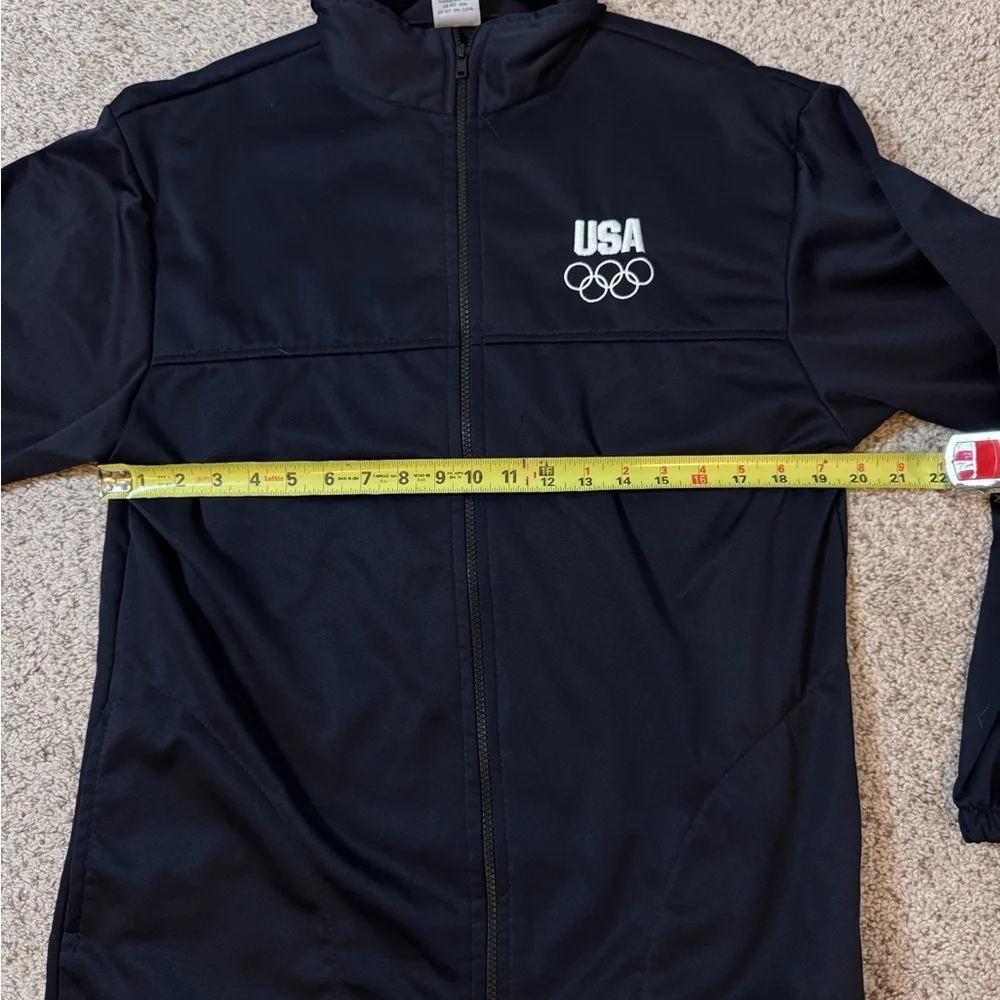 USA Olympic Committee Track Jacket L Black Early 90s Vintage Athleisure
